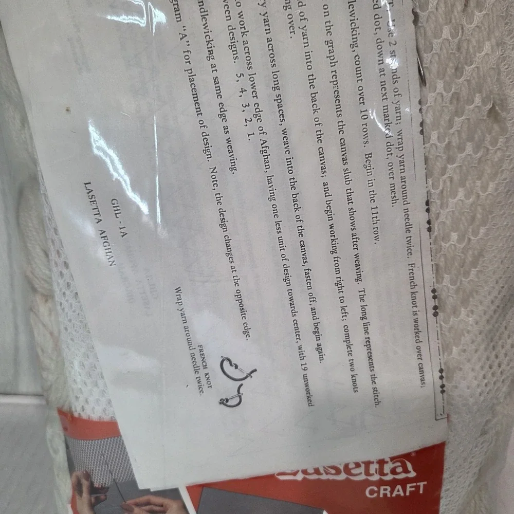 Lasetta National Yarn Irish Candlewick Afghan Throw Kit Sealed 38